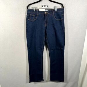 Kemistry Jeans Womens 33x29 Blue Denim Cotton Stretch‎ Dark Wash Straight Leg